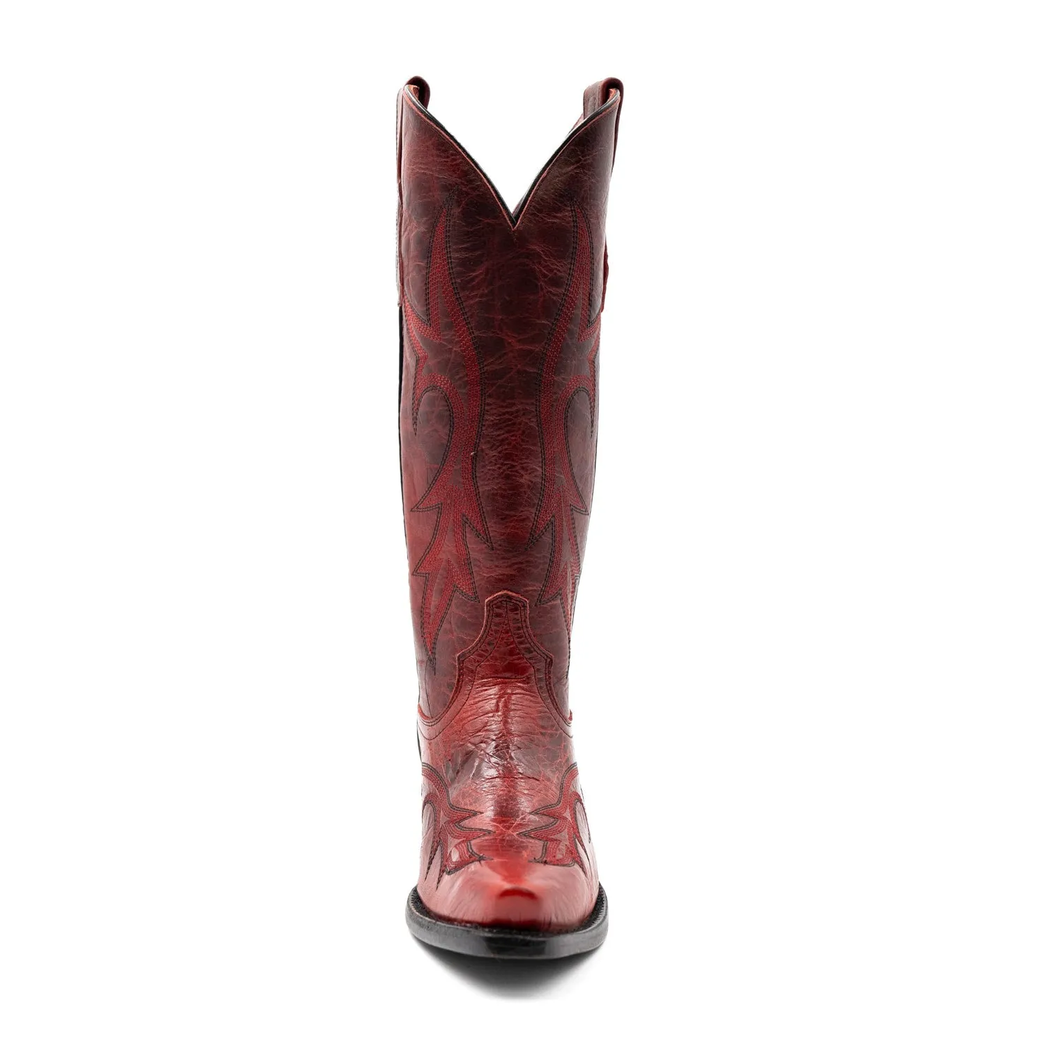 Ferrini Womens Scarlett V-Toe Red Leather Cowboy Boots