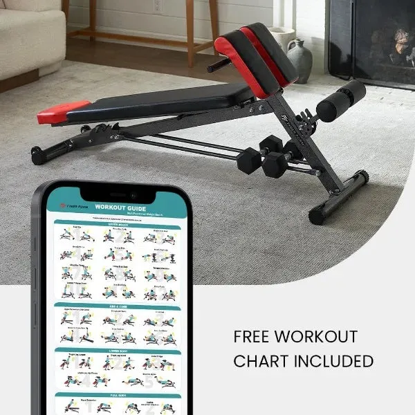 Finer Form All-in-One Gym Workout Bench - Multi-Functional Fitness Equipment