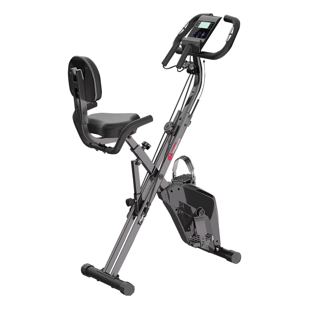 Foldable Exercise Bike Fitness Bike 2-in-1 Upright and Recumbent Bike (New Version)