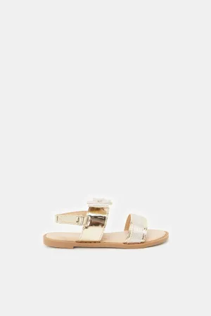 Girls Gold Bow Sandal