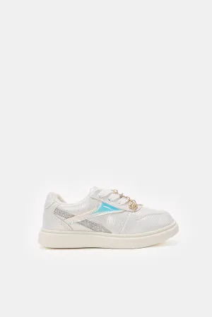 Girls White Chunky Trainer