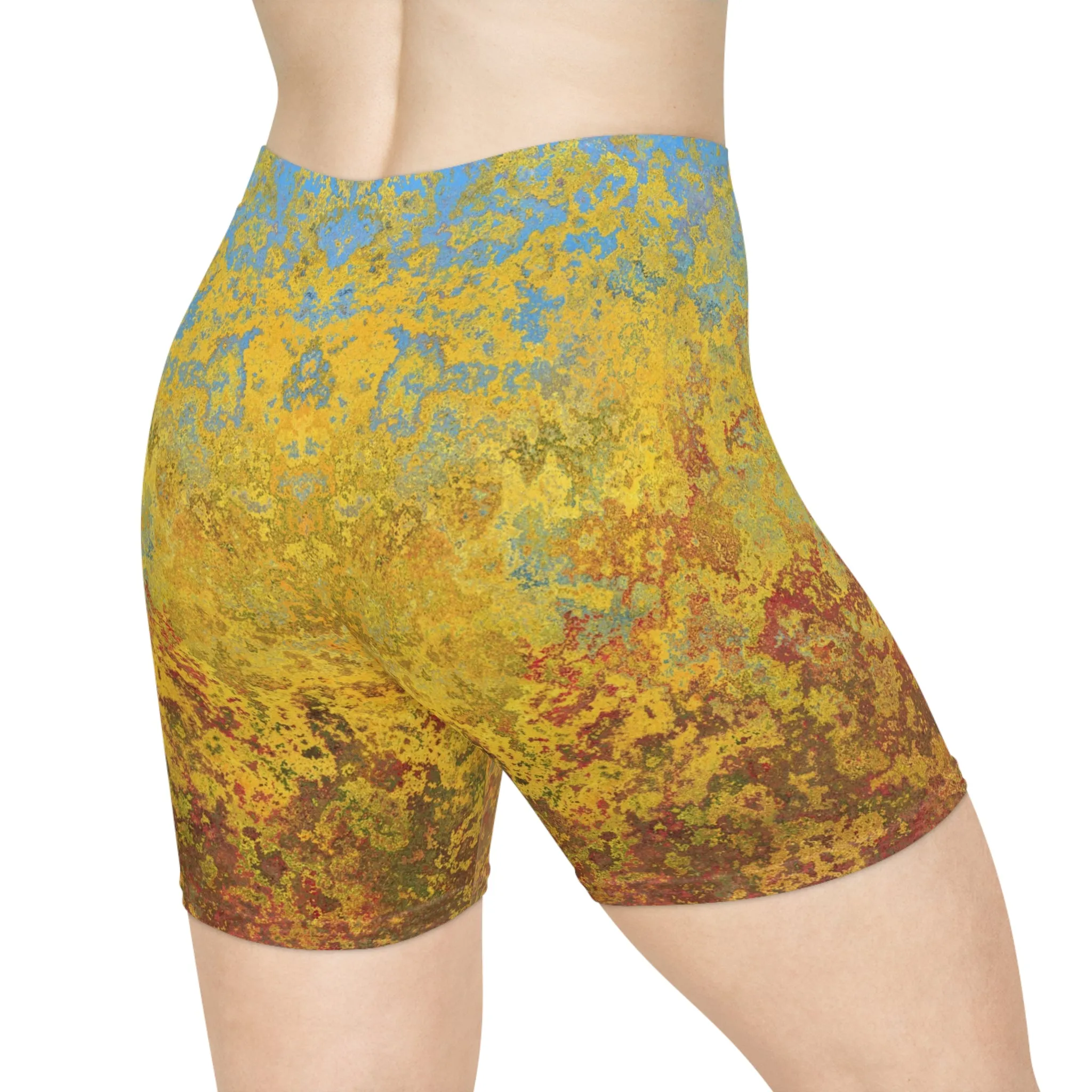 Gold and blue spots - Inovax Women's Biker Shorts