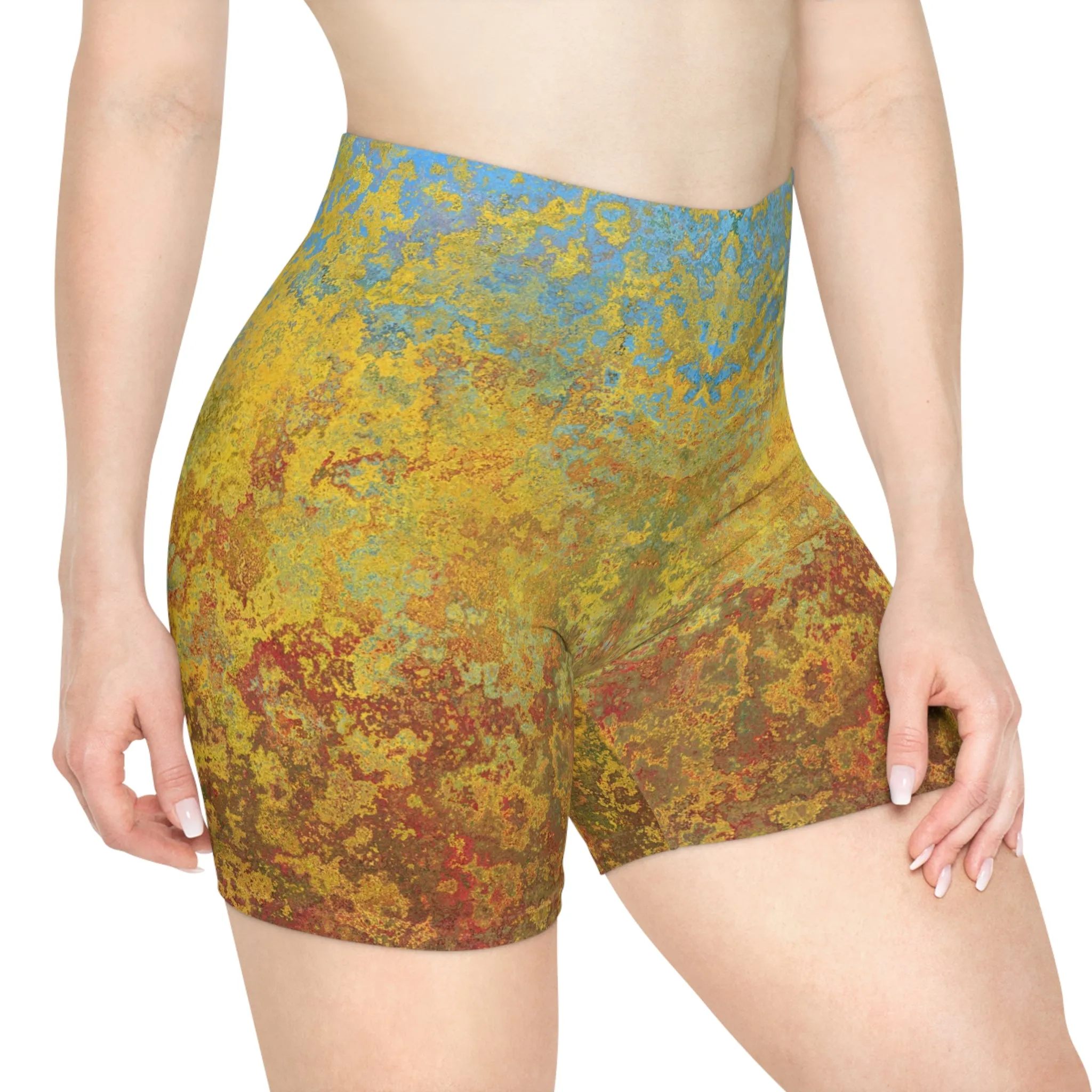 Gold and blue spots - Inovax Women's Biker Shorts