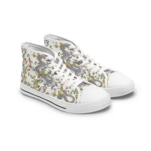 Grey Chinese Dragon Women's High Top Sneakers