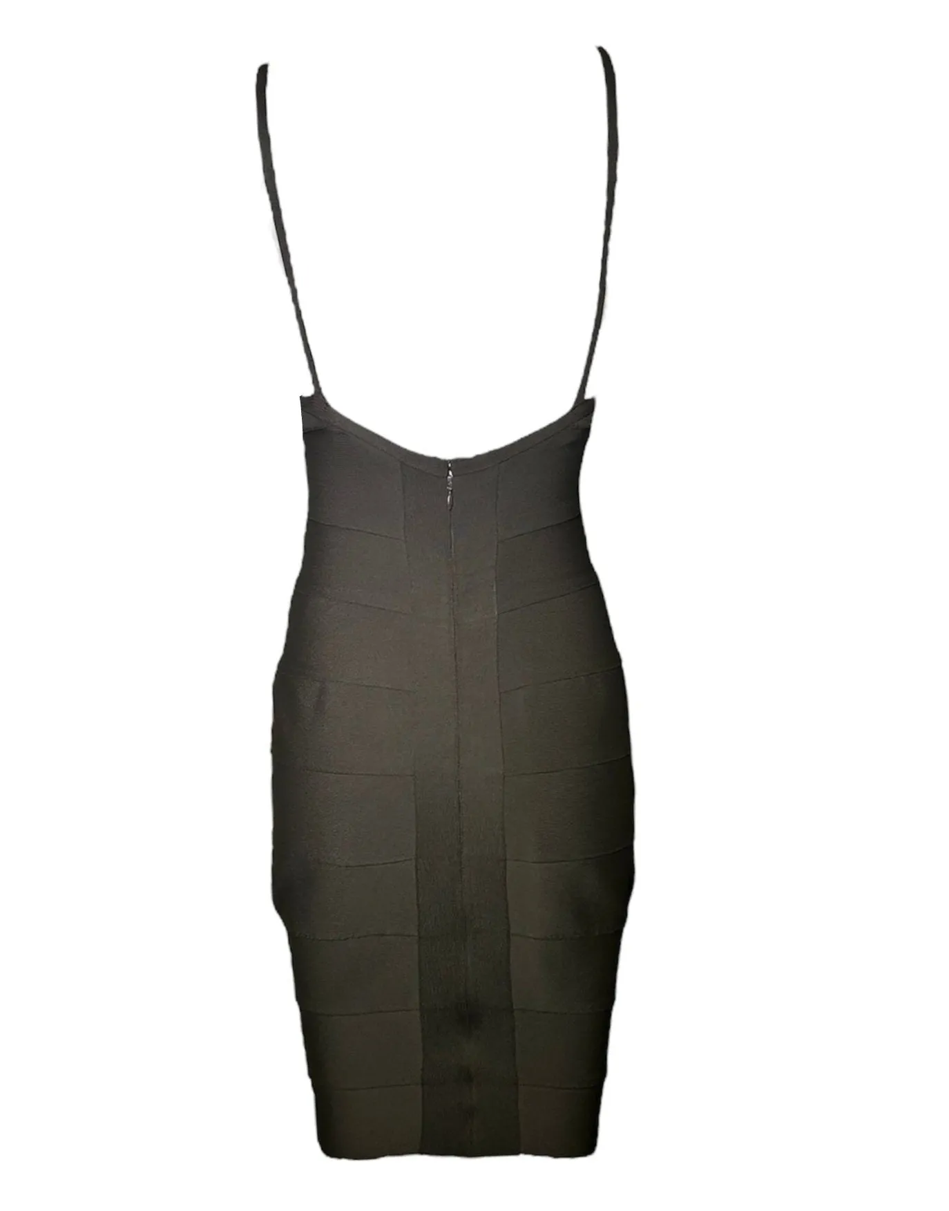 Herve Leger Couture Iconic 90s Bandage Dress in Dark Taupe