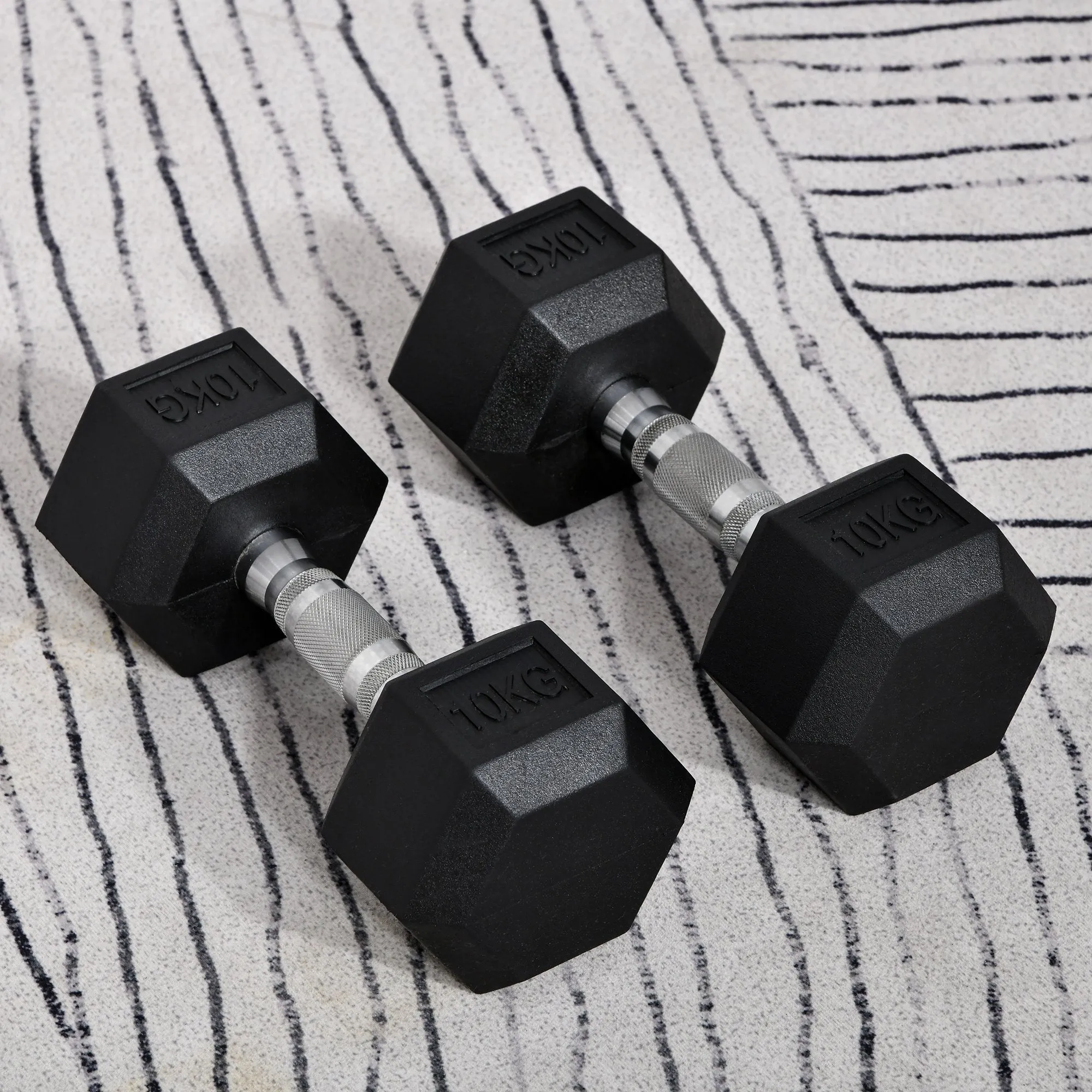 Hex Dumbbells Set Rubber Dumbbells Weight Lifting Equipment Fitness Home Gym