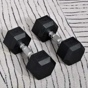 Hex Dumbbells Set Rubber Dumbbells Weight Lifting Equipment Fitness Home Gym