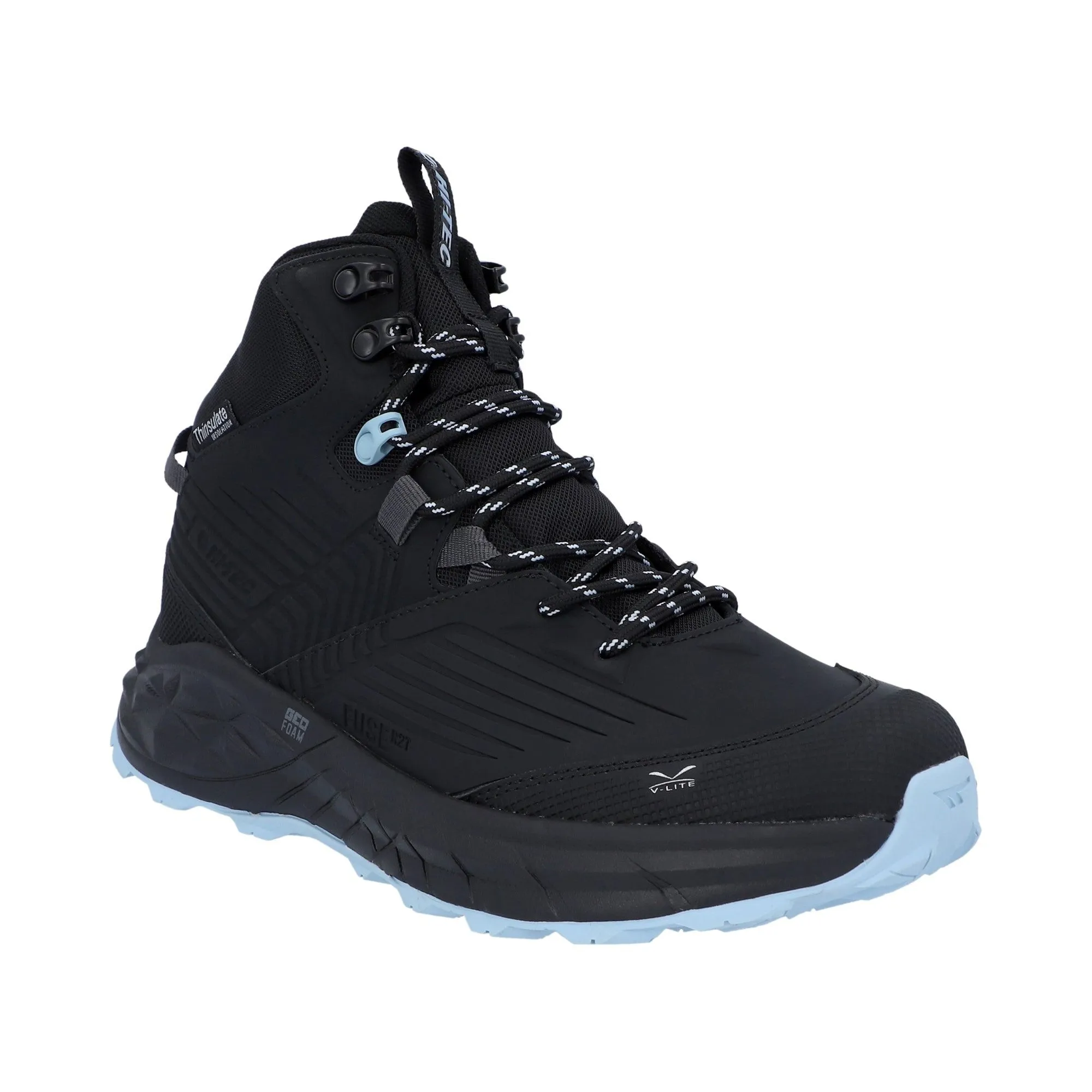 Hi-Tec Fuse Trek Mid Womens Hiking Boots - Black/Blue Fog