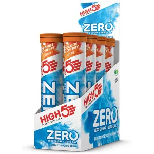 HIGH 5 ZERO SALTS TUBE Orange & Cherry Electrolyte Drink - 8 Pack Box