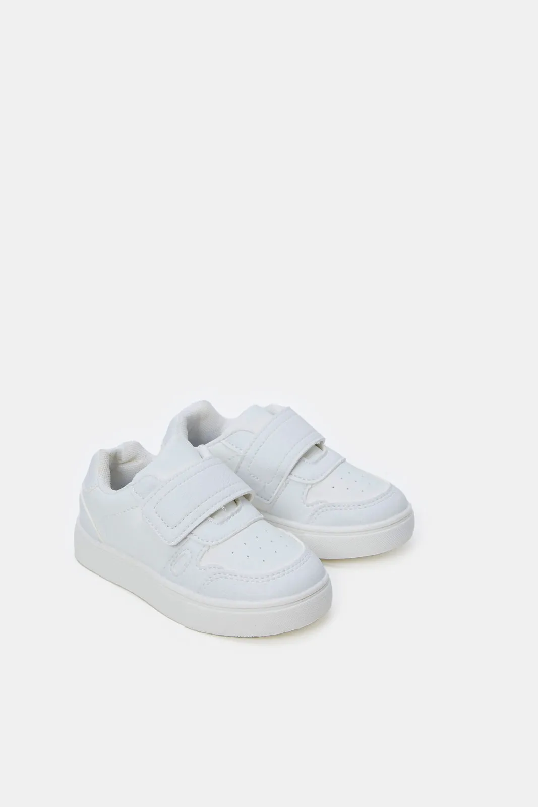 Infant Boys White Embossed Sneakers