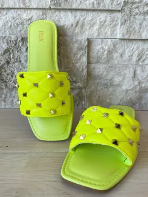 Jane Sandals - Neon Yellow