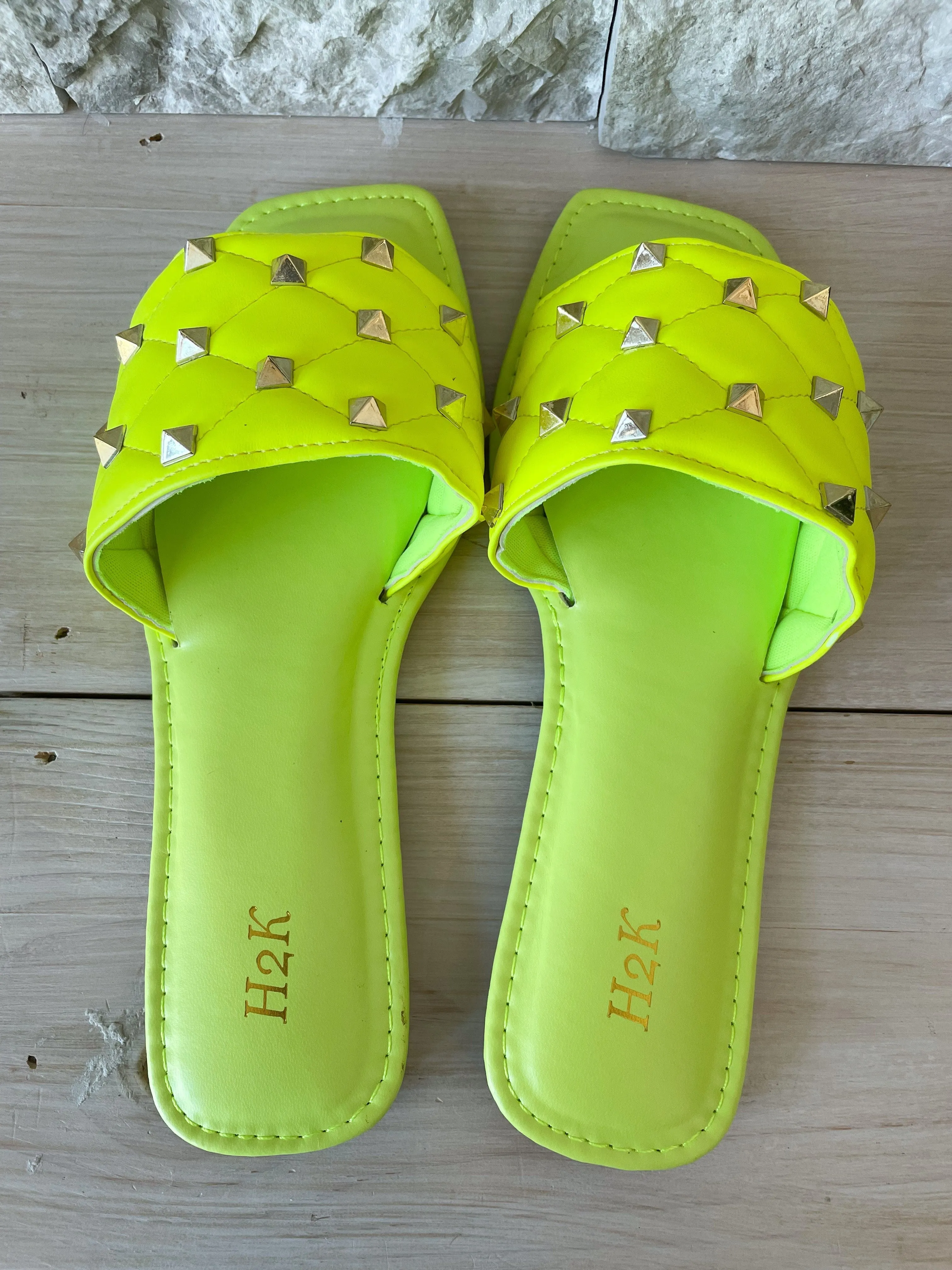 Jane Sandals - Neon Yellow