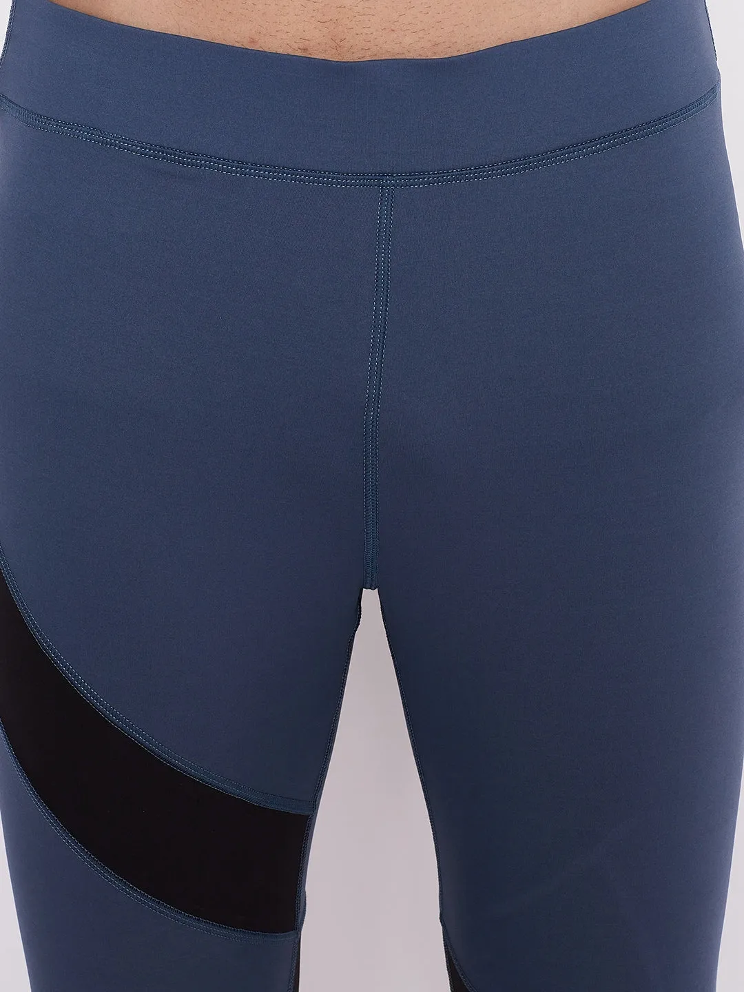 JUMP USA Men Ensign Blue & Black Active Wear Tights