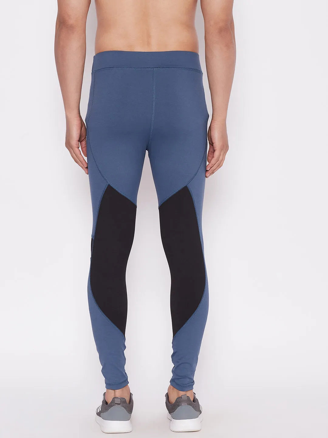 JUMP USA Men Ensign Blue & Black Active Wear Tights