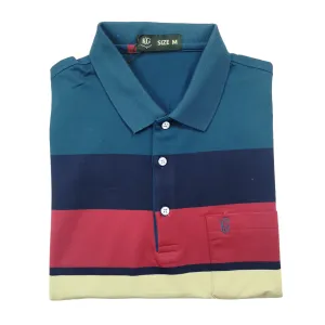 KG Maroon Navy blue Striped Golfer