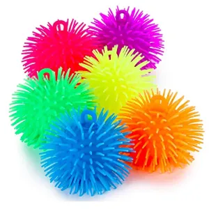 Kicko Puffer Balls 6 Pack 55 Inch Squishy Balls Kids Sensory Game Stress Relief