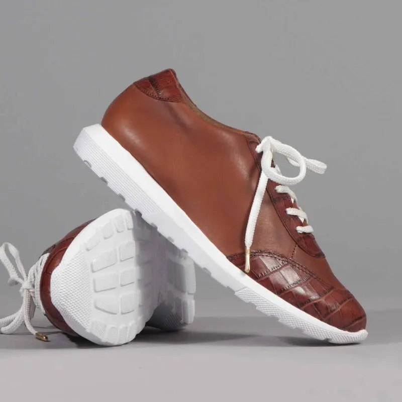 Lace-up Sneaker in Chestnut Multi - 12594