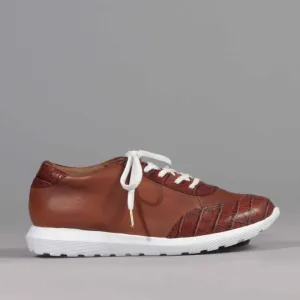 Lace-up Sneaker in Chestnut Multi - 12594