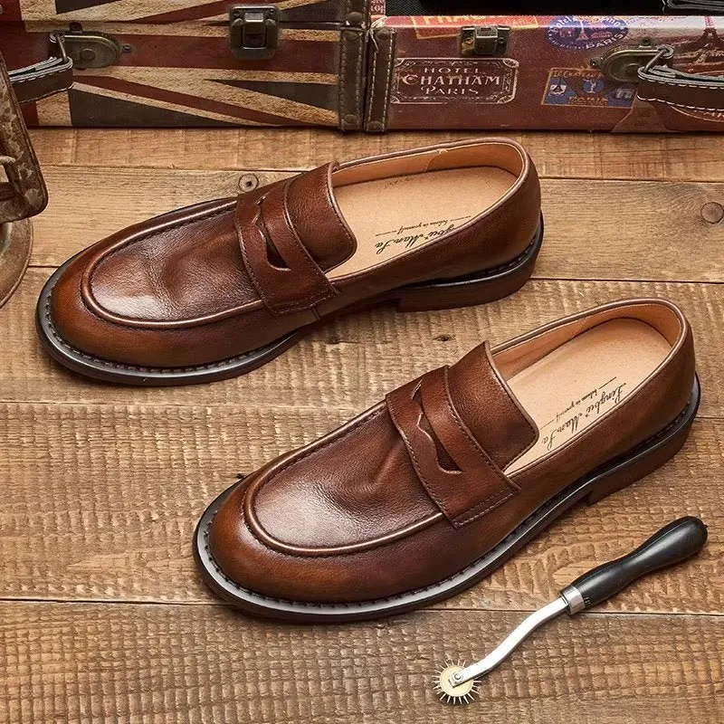 LeatherLux Modish Slip On Penny Loafers