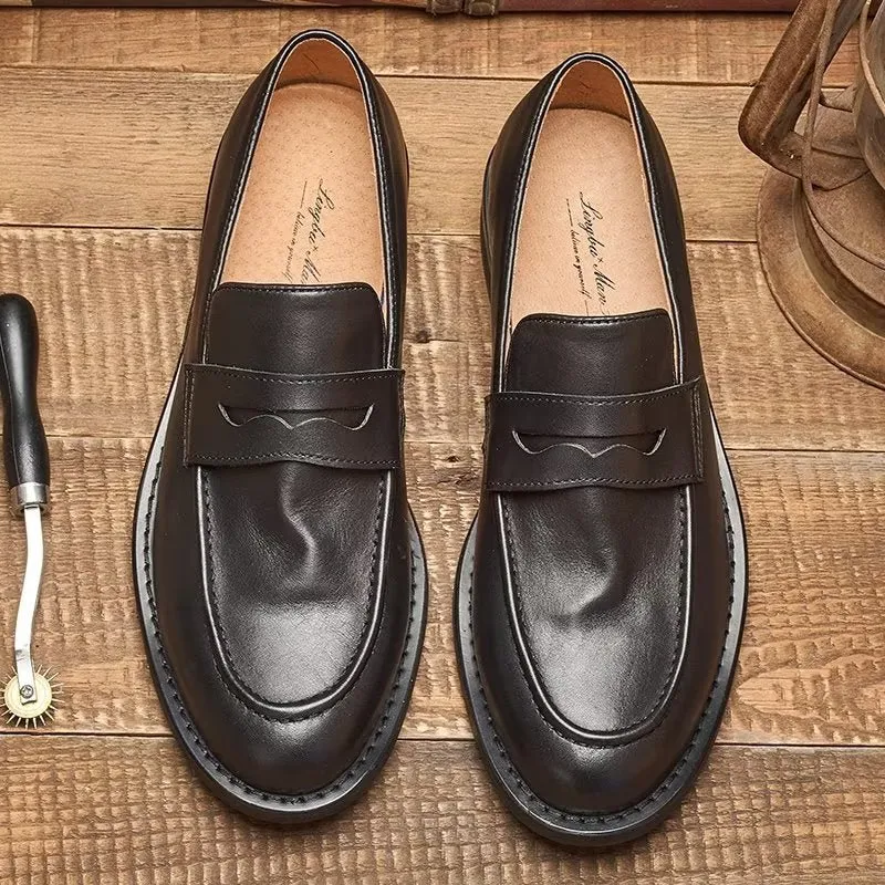 LeatherLux Modish Slip On Penny Loafers