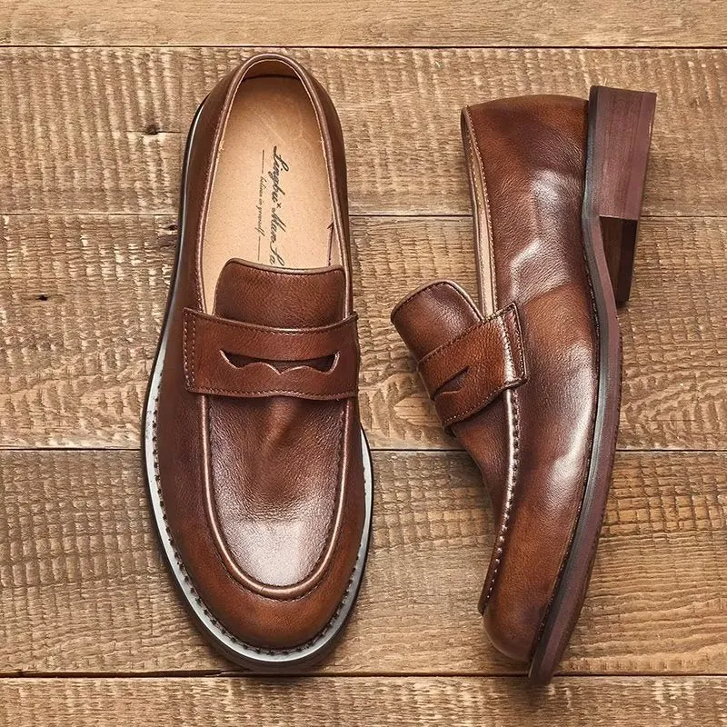 LeatherLux Modish Slip On Penny Loafers