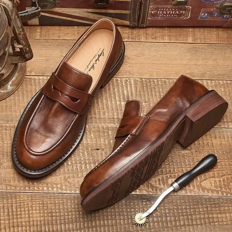 LeatherLux Modish Slip On Penny Loafers