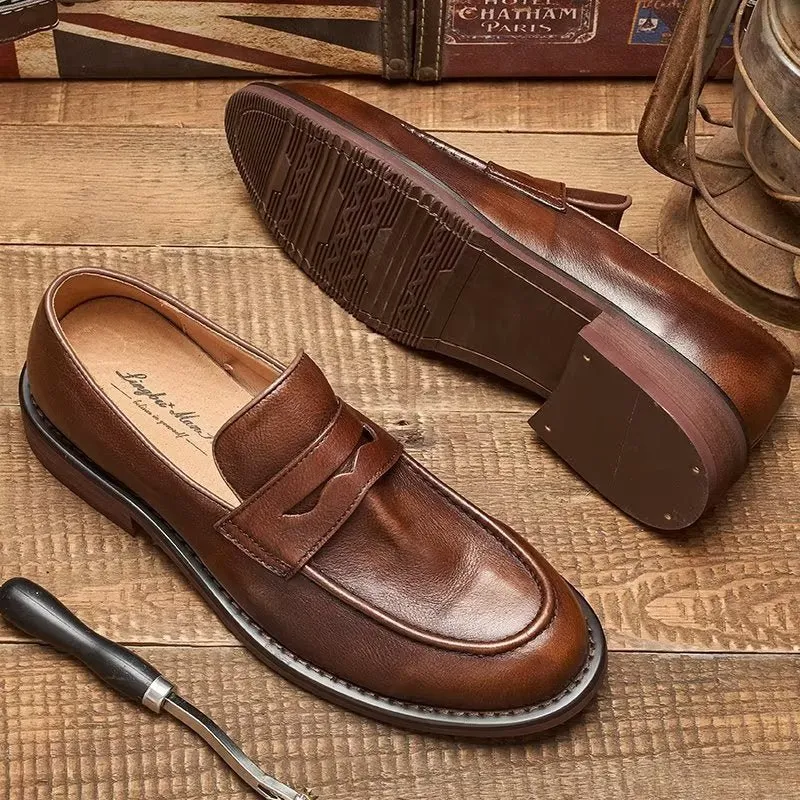 LeatherLux Modish Slip On Penny Loafers