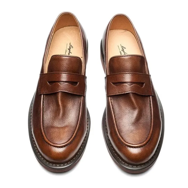 LeatherLux Modish Slip On Penny Loafers