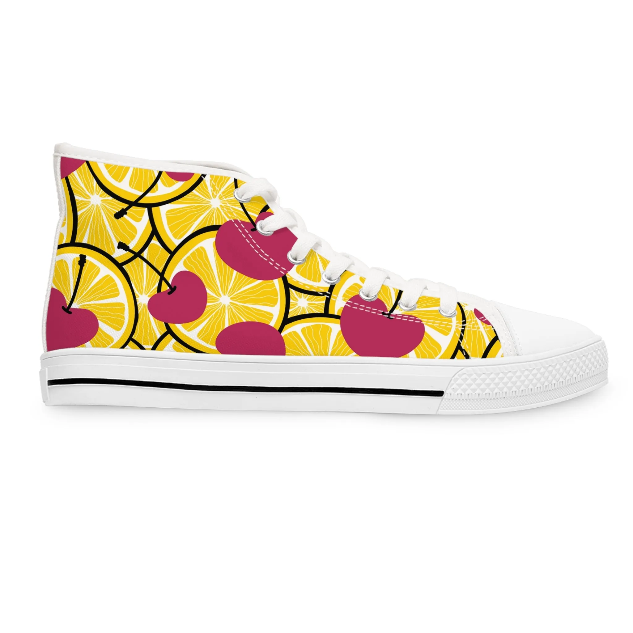 Lemon and Cherry Women's High Top Sneakers