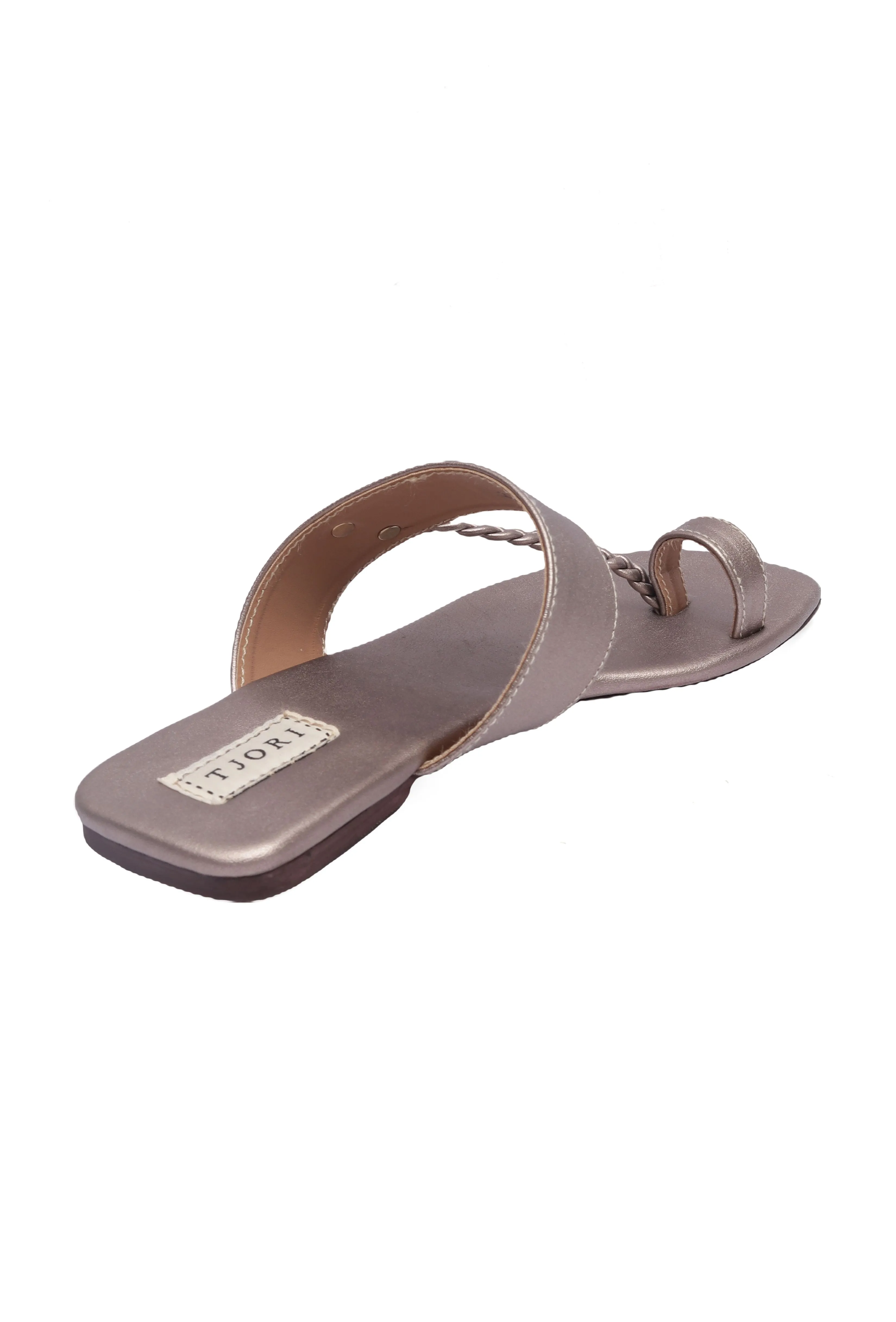 Lilac Slip-On Flats With Braided Straps & Insole Cushion Padding