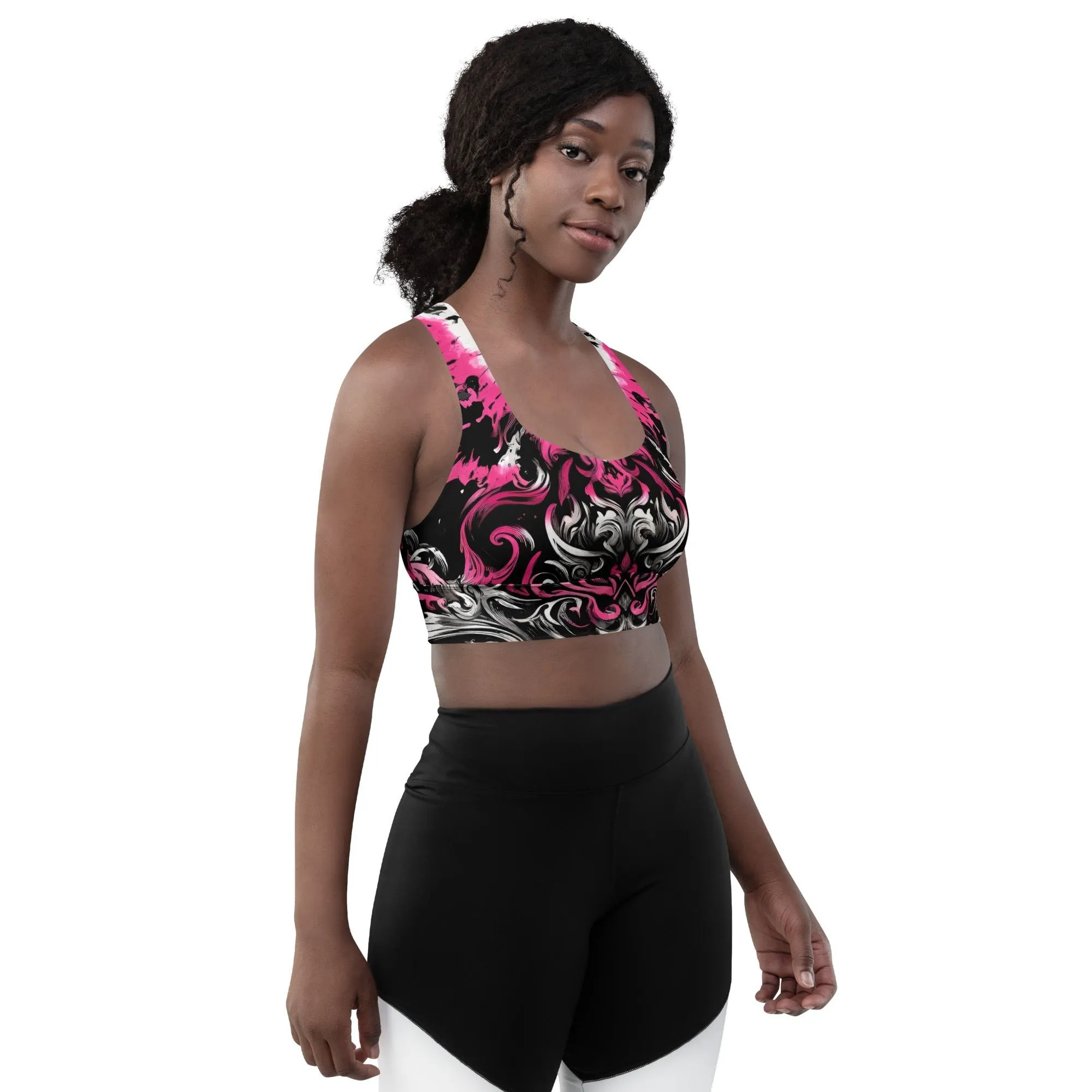 Longline Sports Bra Dark Blush