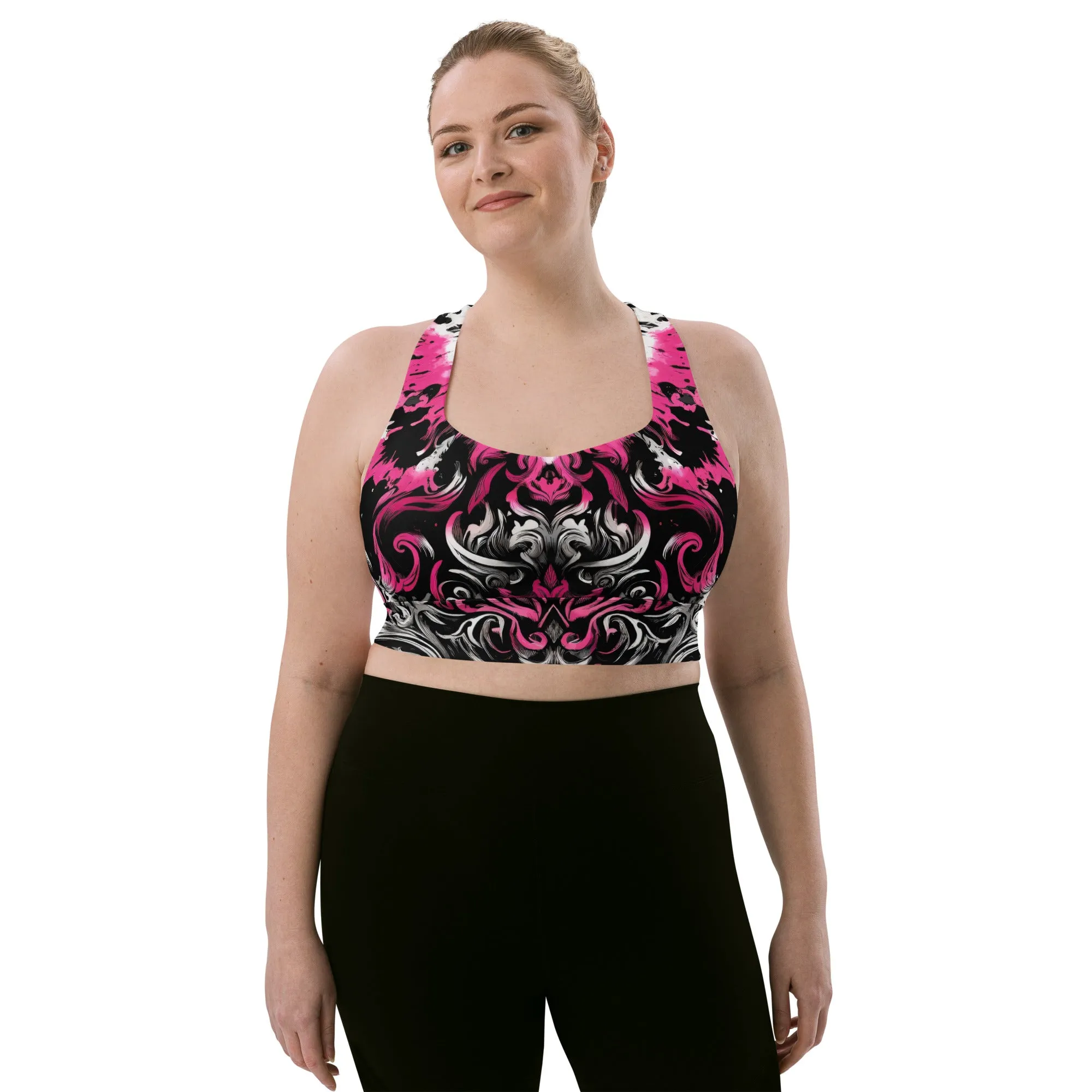 Longline Sports Bra Dark Blush