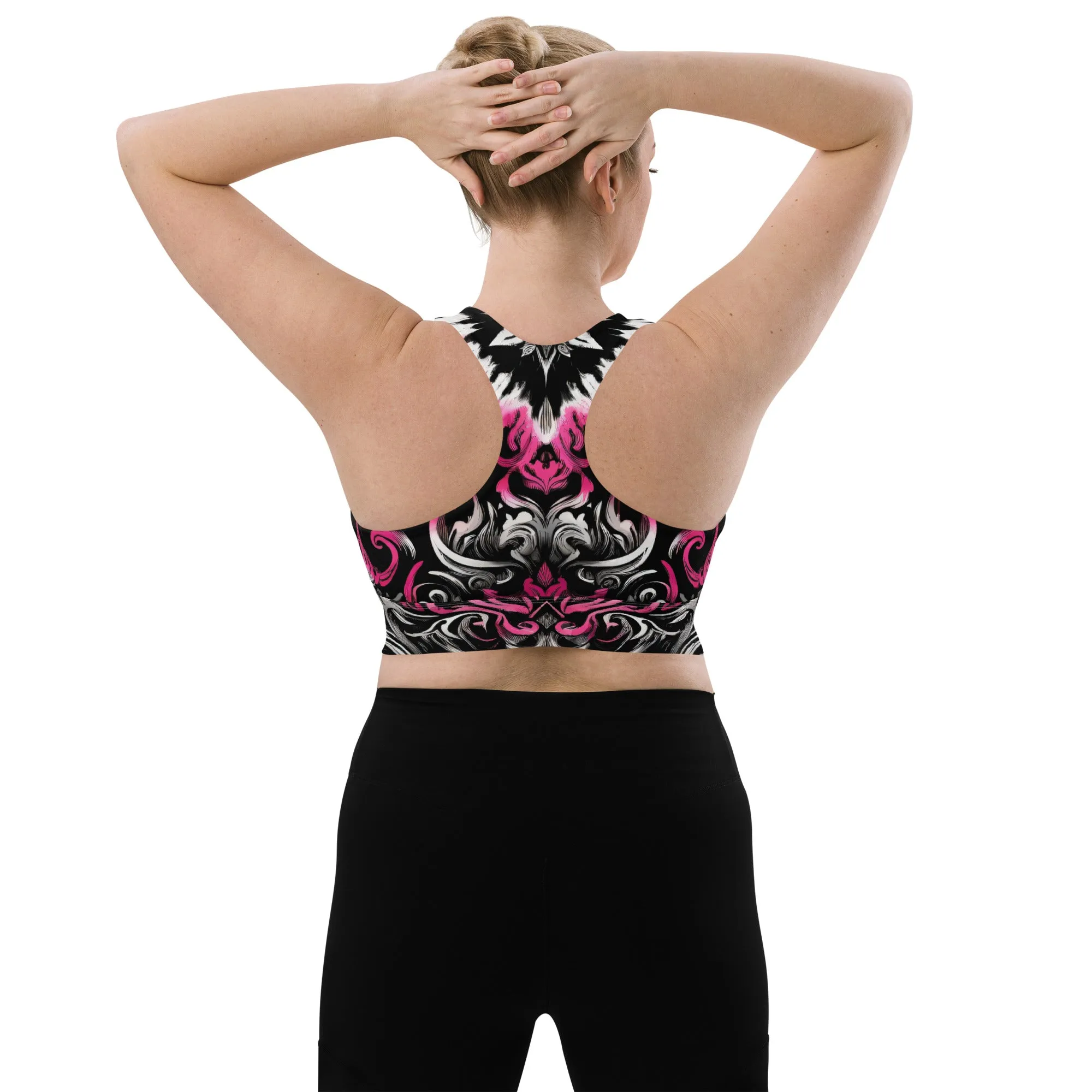 Longline Sports Bra Dark Blush