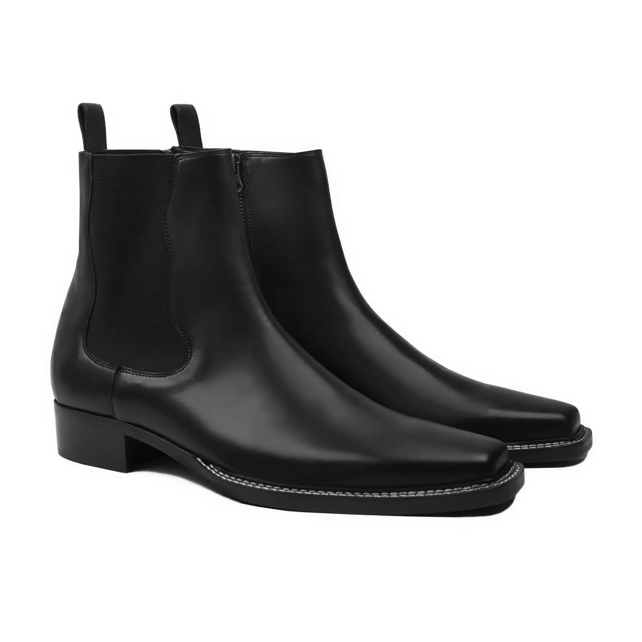 Lugo - Men's Black Calf Leather Chelsea Boot