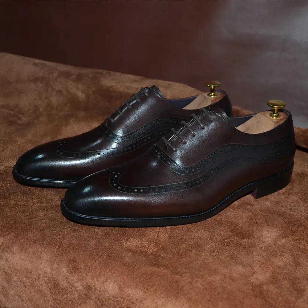 Luxury Solid Genuine Leather Brogue Shoes