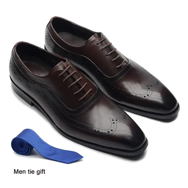 Luxury Solid Genuine Leather Brogue Shoes