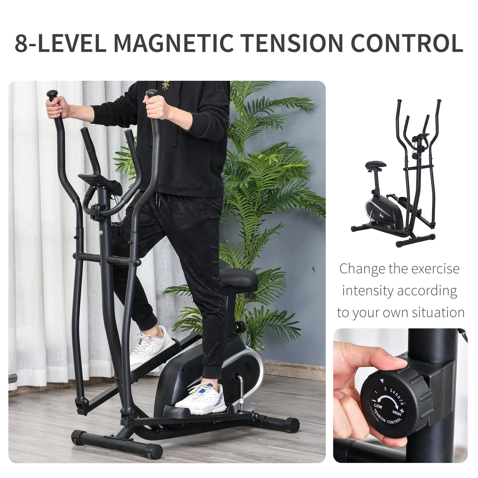 Magnetic Exercise Training Bike Stationary Bike w/ Flywheel & Digital Monitor