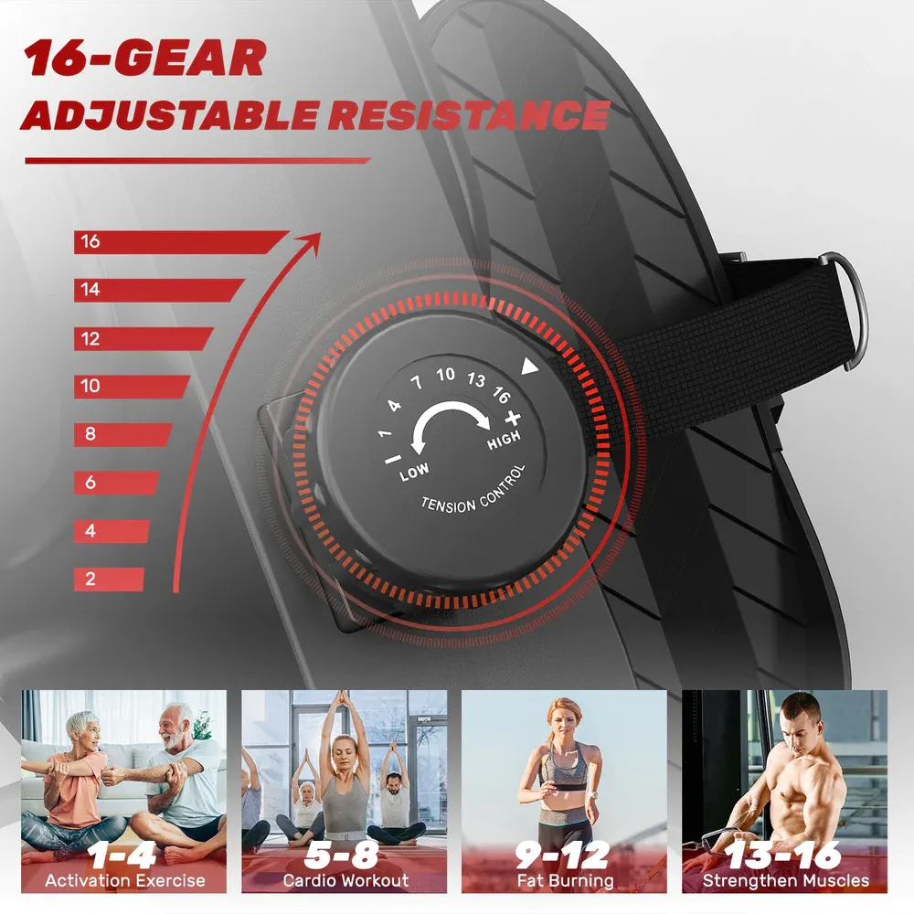 Magnetic Rowing Machine for Home Workout with 16 Level Adjustable Resistance