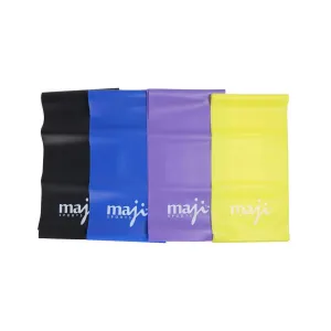 Maji Sports Full Body Exercise & Stretch Bands Variable Resistance 4 Pack