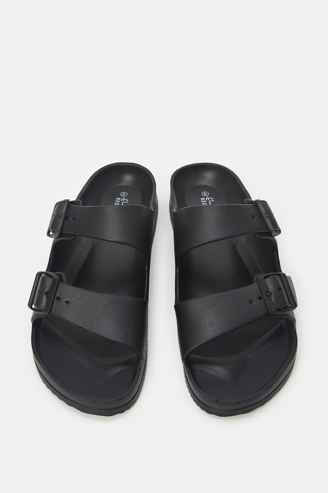 Men Black Molded Slide With Buckle