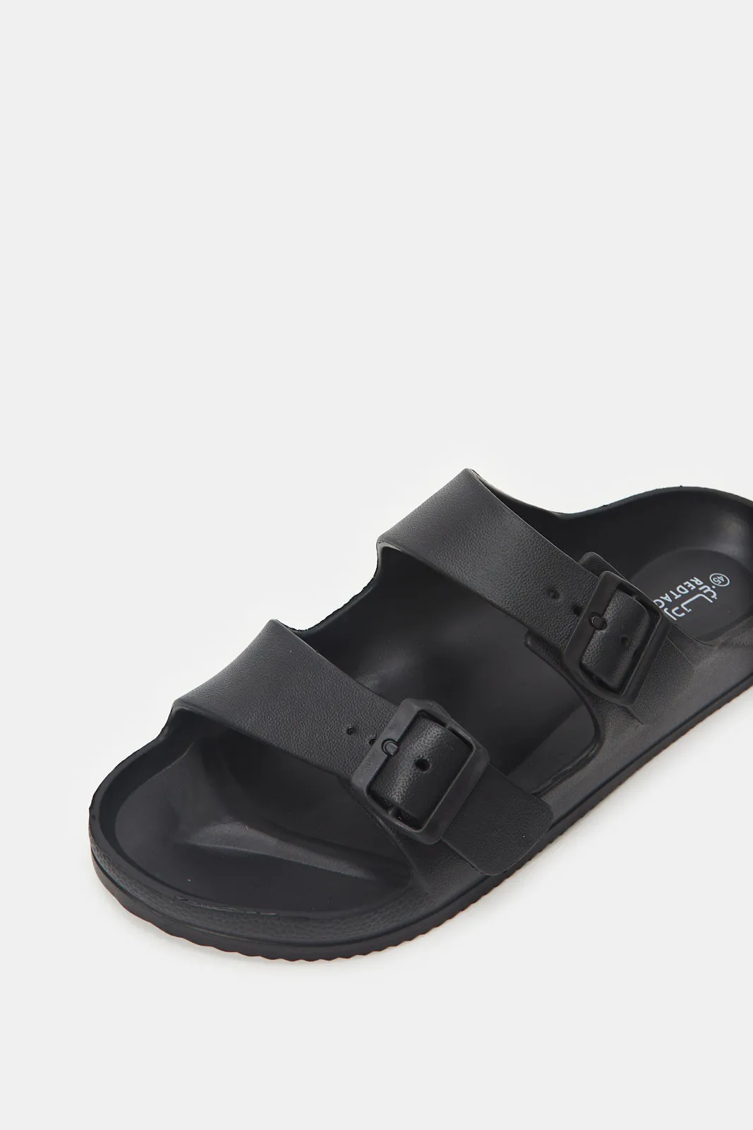 Men Black Molded Slide With Buckle