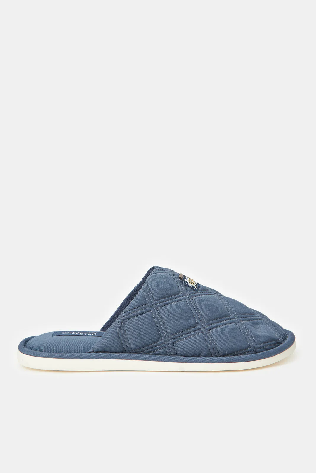 Men Blue Quilted Slippers