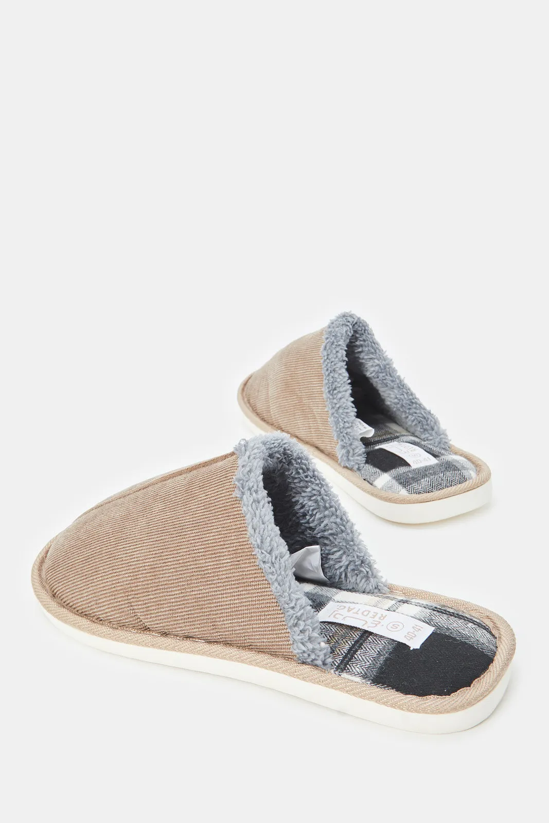 Men Brown Mule Slippers