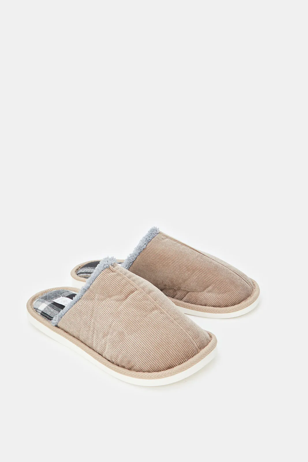 Men Brown Mule Slippers