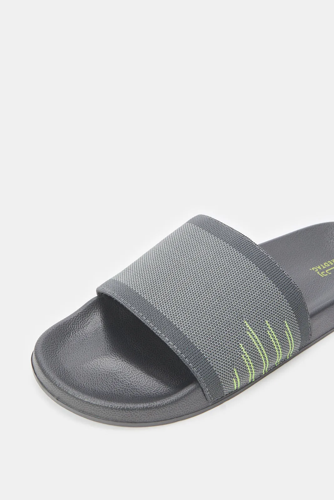 Men Grey Knitted Slide