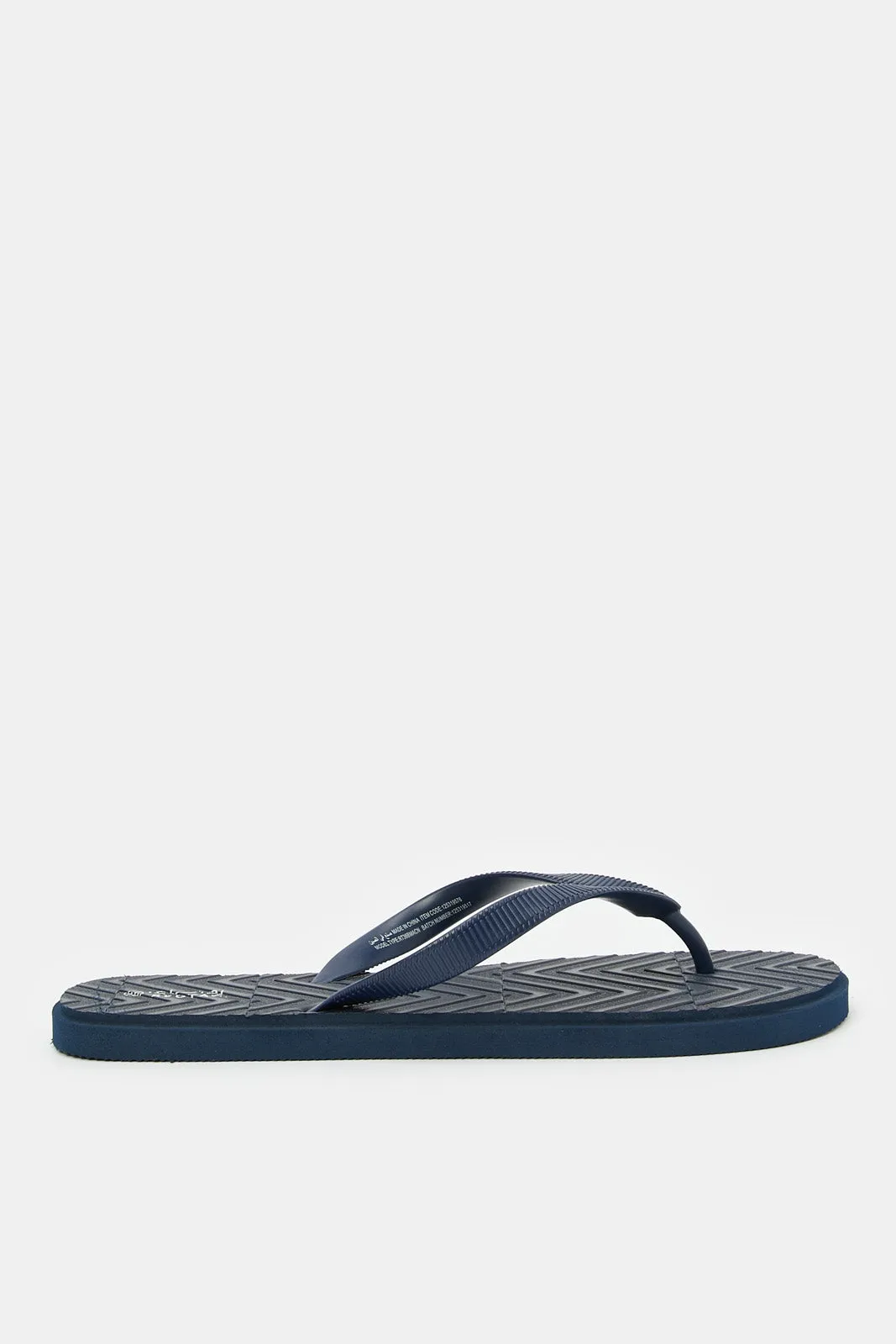 Men Navy Toe Post Slides