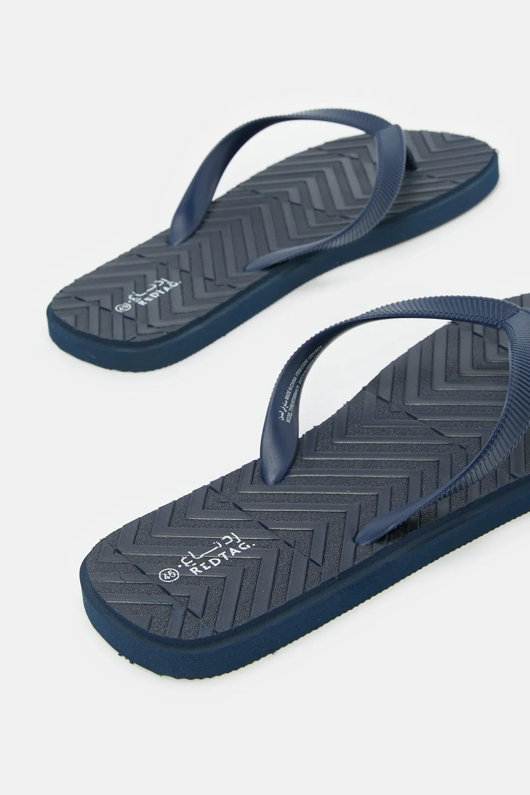 Men Navy Toe Post Slides