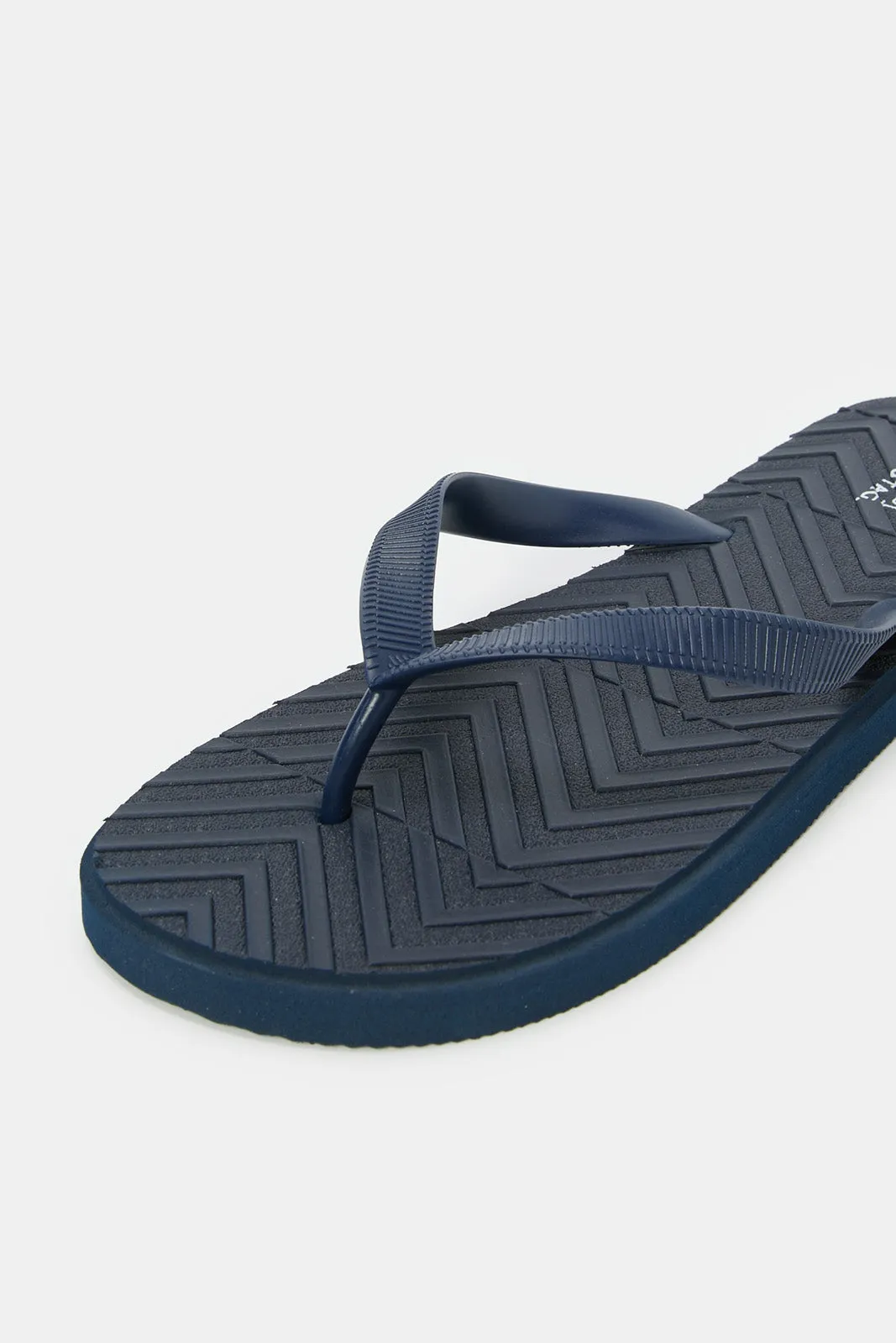 Men Navy Toe Post Slides