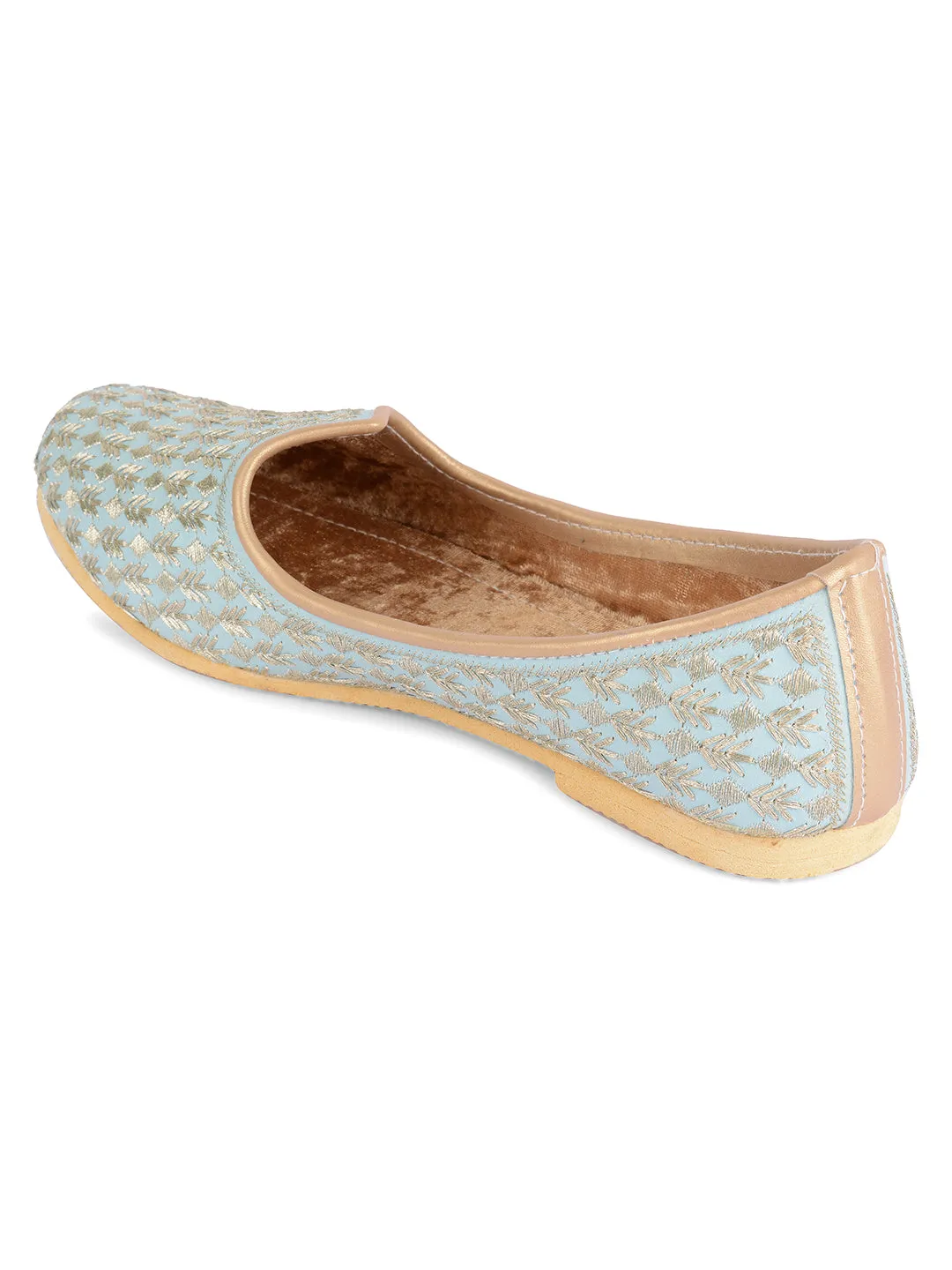 Men's Indian Ethnic Party Wear Blue Footwear - Desi Colour