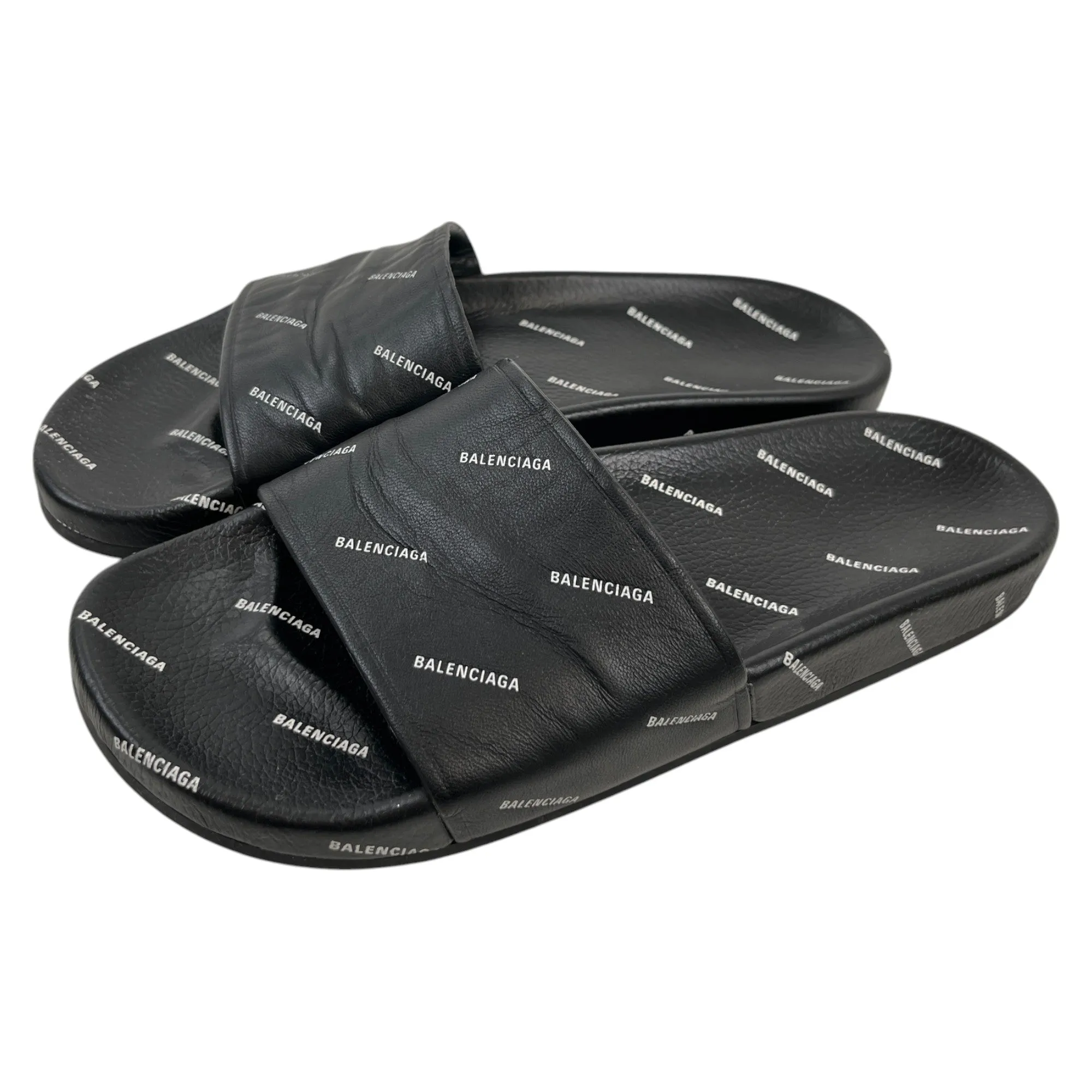 Men's Monogram Logo Slides Black Size EU 41 / UK 7